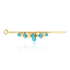 Loulou adjustable chain bracelet – turquoise and gold