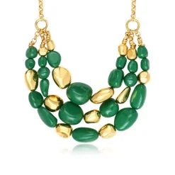 Loulou bib necklace – green and gold