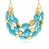 Loulou bib necklace – turquoise and gold