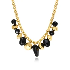 Loulou chain necklace – black and gold