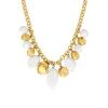 Loulou chunky chain necklace – gold and white