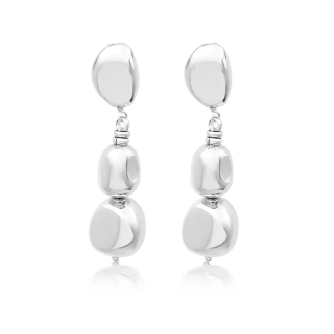 Loulou clip-on drop earrings - silver