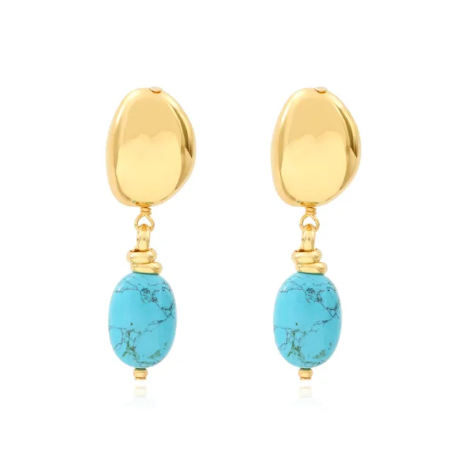 Loulou clip-on earrings - turquoise