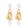 Loulou clip-on earrings – white and gold