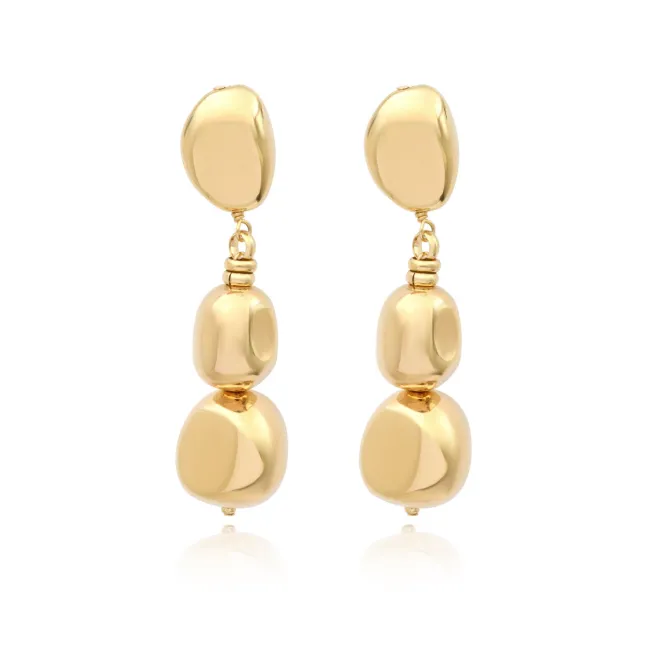 Loulou long clip-on earrings - gold