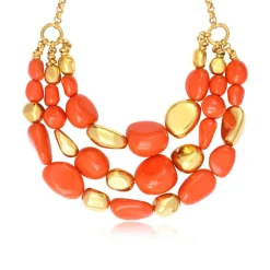 Loulou statement necklace – orange and gold
