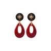 Lucky Charm Pierced Stud Earrings - Red