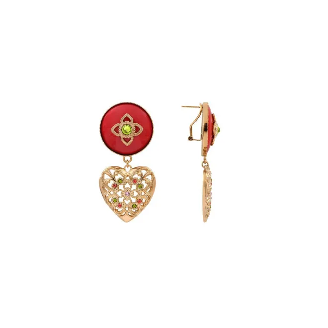 Lucky Charm Stud Earrings - Roses
