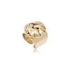 Lucy adjustable cabochon ring in fine gold-plated metal - white