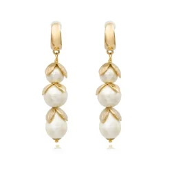 Lucy long hoop earrings - white