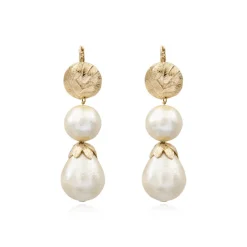 Lucy pearl sleeper earrings - white