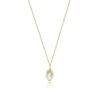 Lucy pendant necklace in fine gold-plated metal and cotton pearl - white