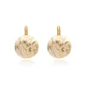 Lucy round sleeper earrings - white