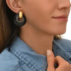 Masseria clip-on earrings - black