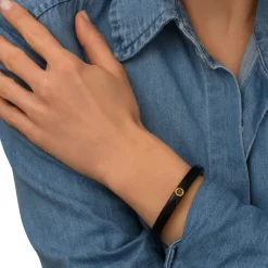 Masseria fine bangle bracelet - black