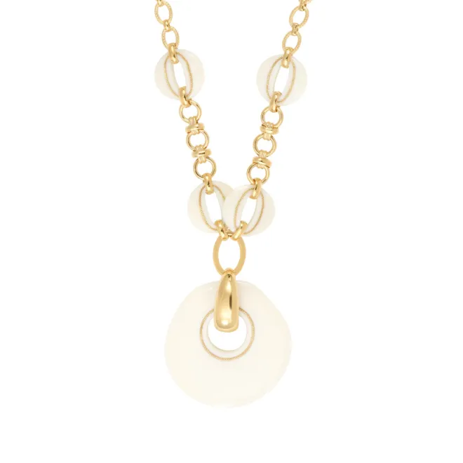 Masseria long chain necklace - white