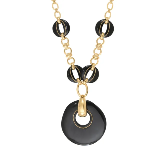 Masseria long chain necklace - black