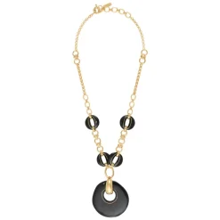 Masseria long chain necklace - black