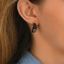 Masseria Mini Stud Earrings - Black