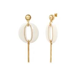 Masseria pierced post drop earrings - white