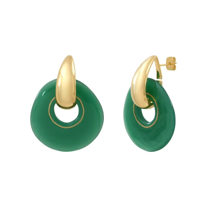 Masseria pierced stud earrings - green