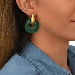 Masseria pierced stud earrings - green