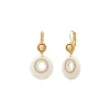 Masseria thin sleeper earrings - white