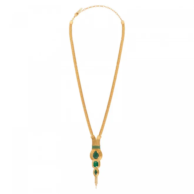 Mid-length Sun Necklace - Green