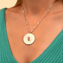 Mid-length Sun Necklace - Pink