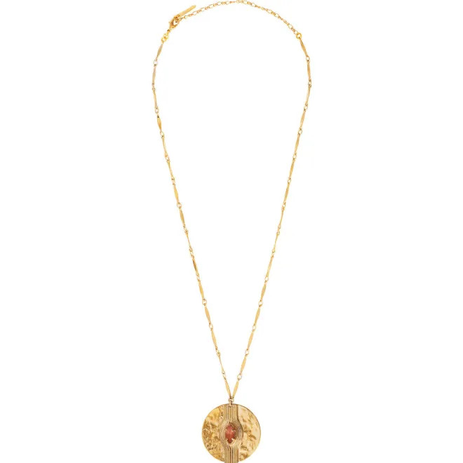 Mid-length Sun Necklace - Pink