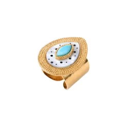 Mindoro cabochon ring - white mother-of-pearl