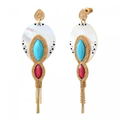 Mindoro pierced drop earrings - white mother-of-pearl