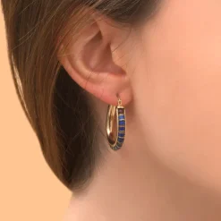 Ninon delicate hoop earrings - blue