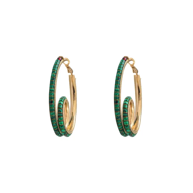 Ninon hoop earrings - green