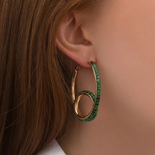 Ninon hoop earrings - green