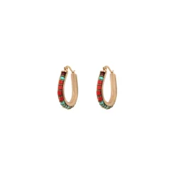 Ninon hoop earrings - red