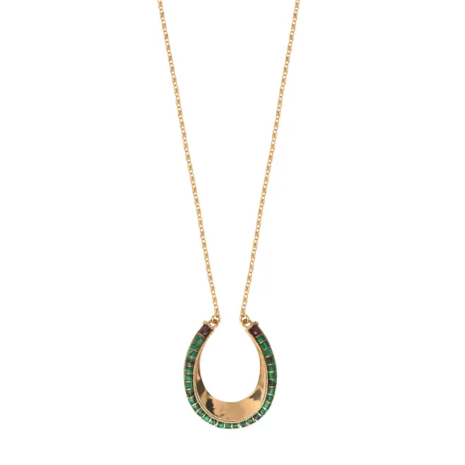 Ninon long necklace - green