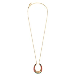 Ninon long necklace - turquoise and red