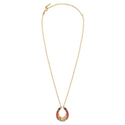 Ninon pendant necklace - turquoise and red
