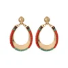 Ninon pierced stud earrings - turquoise and red
