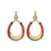 Ninon sleeper earrings - turquoise and red