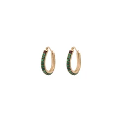 Ninon thin hoop earrings - green