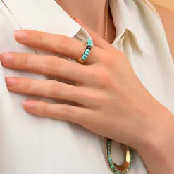 Ninon wide ring - turquoise