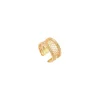 Noor adjustable ring in openwork metal - gold