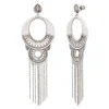 Noor dangling sleeper earrings - silver