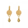 Noor elegant sleeper earrings - gold