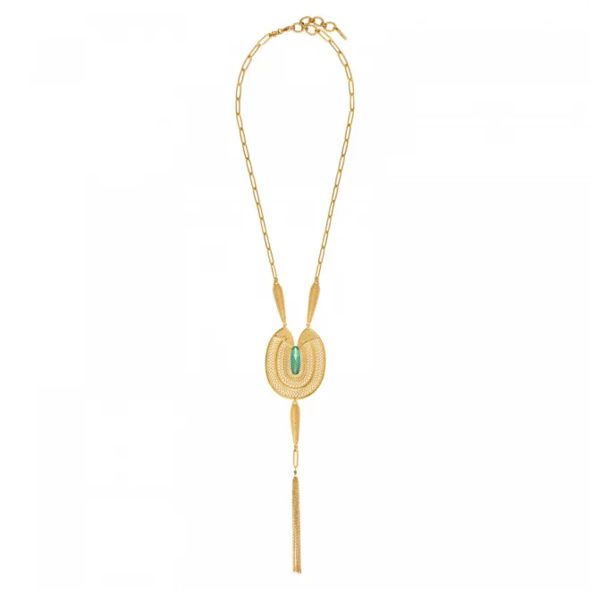 Noor long necklace - green