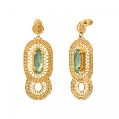 Noor pierced stud earrings - green