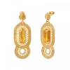Noor pierced stud earrings - yellow