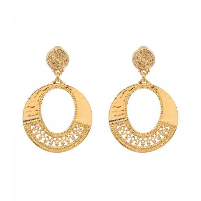 Noor pierced stud earrings - gold